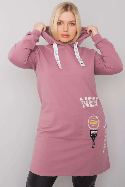 Purvina rožinė plius dydžio tunika su...