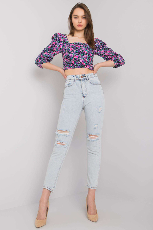 Šviesiai mėlyni džinsai moterims su...