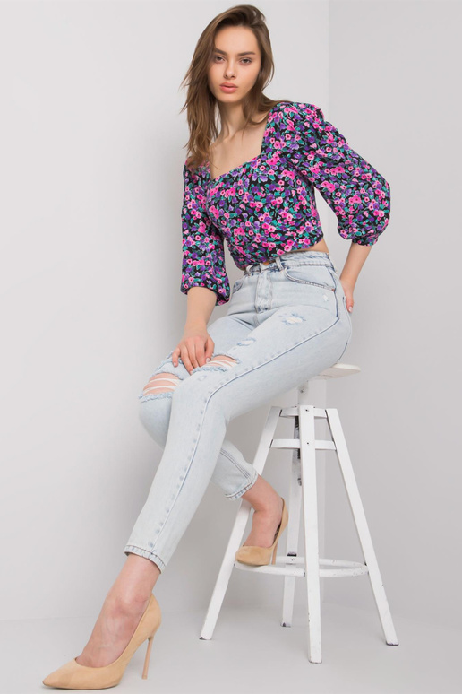 Šviesiai mėlyni džinsai moterims su...