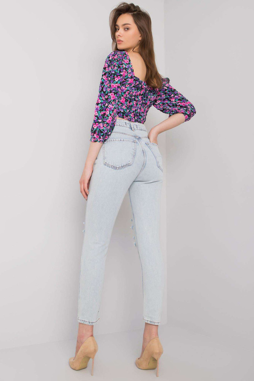 Šviesiai mėlyni džinsai moterims su...