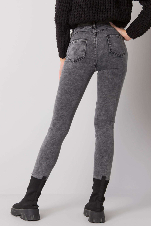 Pilkos spalvos džinsai su aukštu...