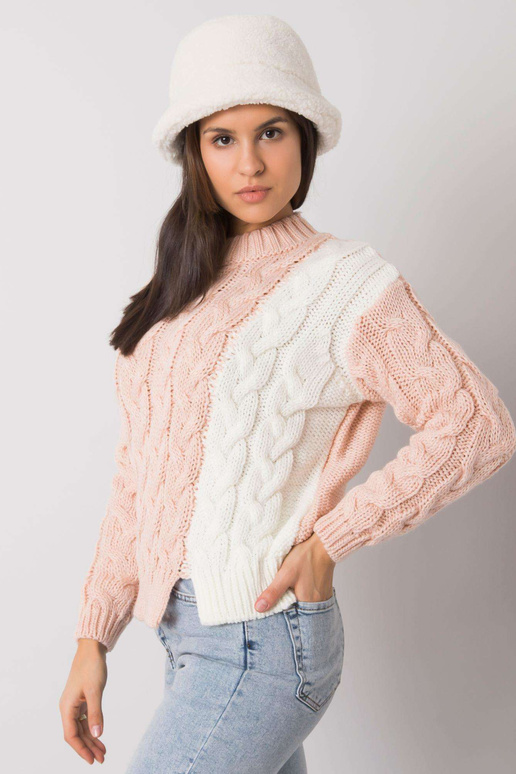 Rožinis moteriškas megztinis su...