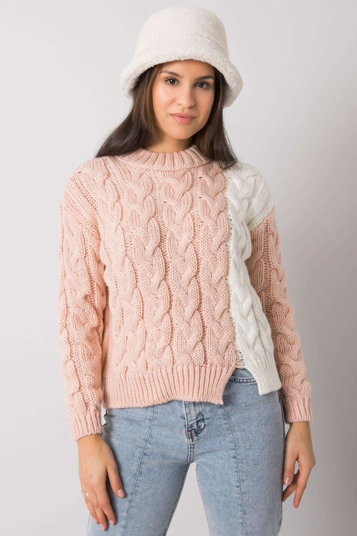 Rožinis moteriškas megztinis su...