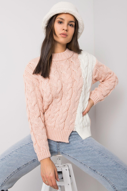 Rožinis moteriškas megztinis su...