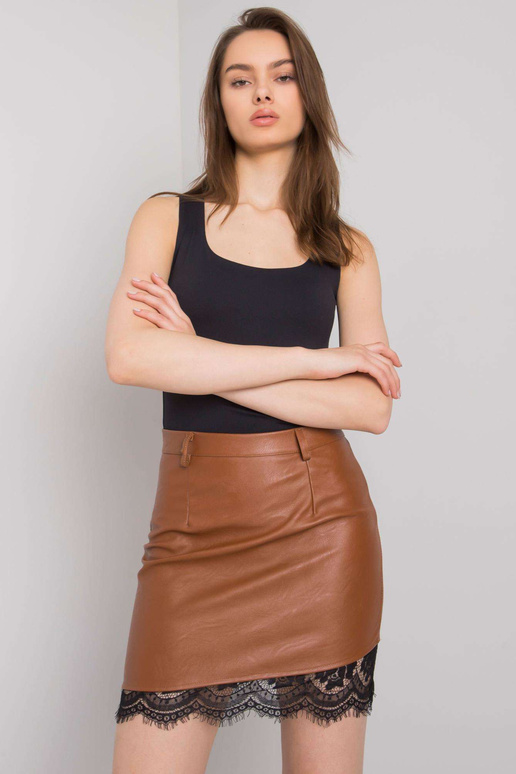 Rudas Bennington odinis pieštukų sijonas