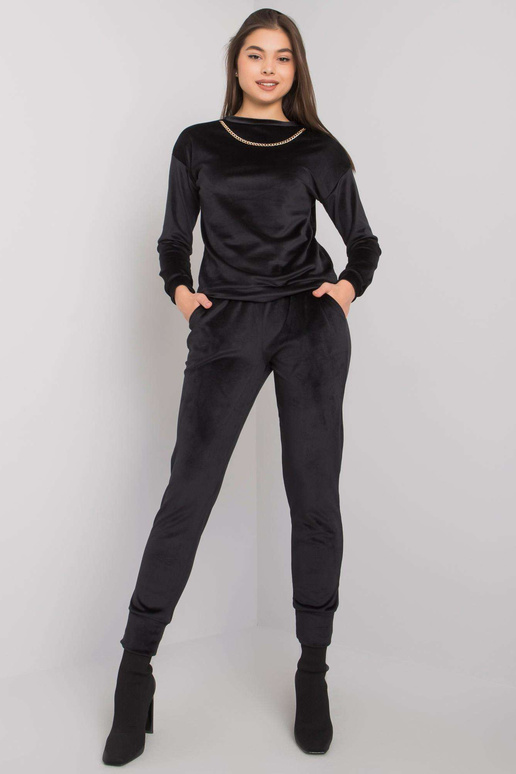 Juodas Tampa veliūrinis rinkinys