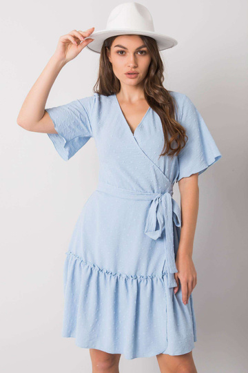 Mėlyna suknelė su pūkuotu...