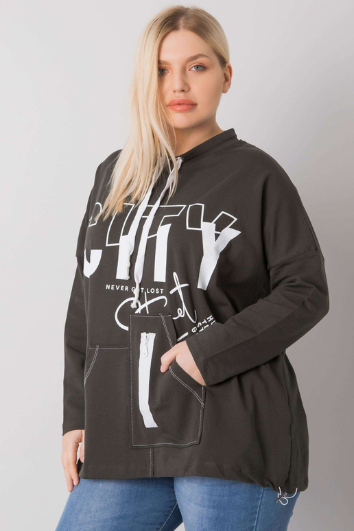 Tamsus chaki spalvos džemperis be... Tamsus chaki spalvos džemperis be...