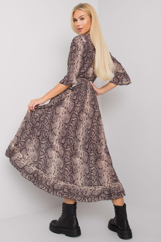 Juodos ir smėlio spalvos suknelė su...