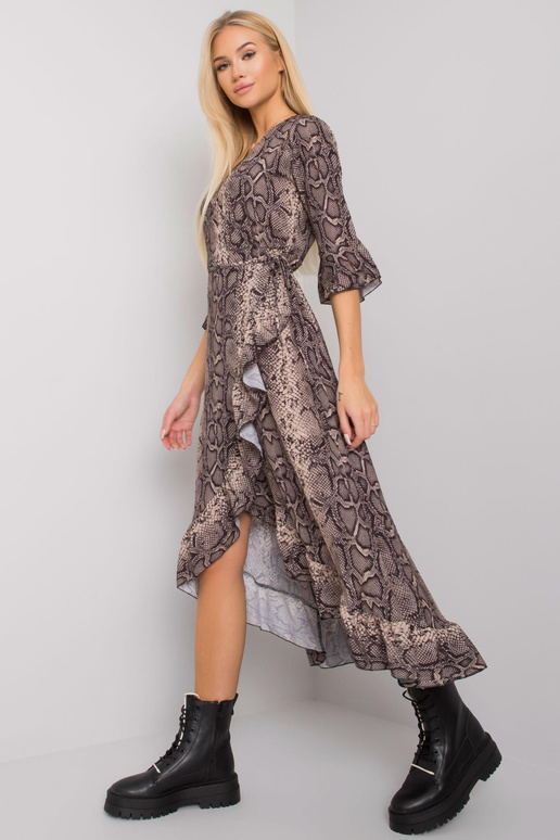 Juodos ir smėlio spalvos suknelė su...