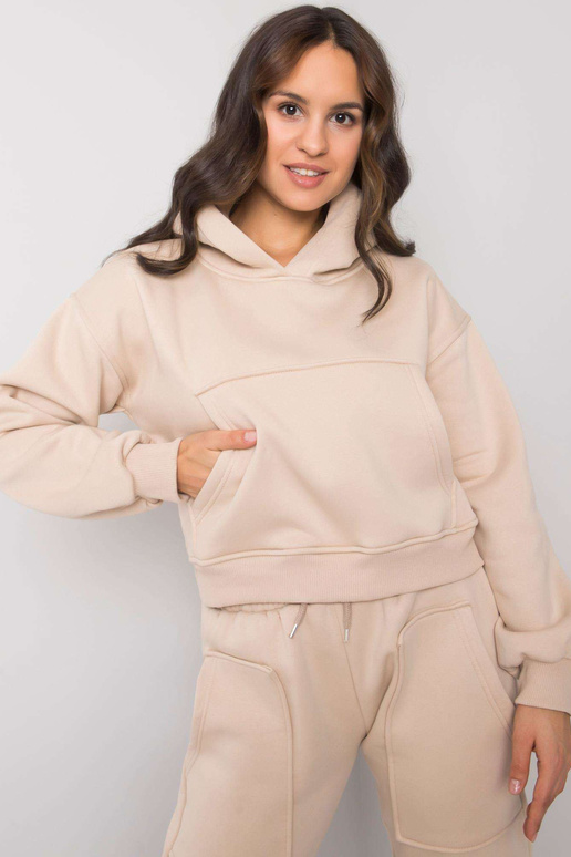 Smėlio spalvos medvilninio džemperio...