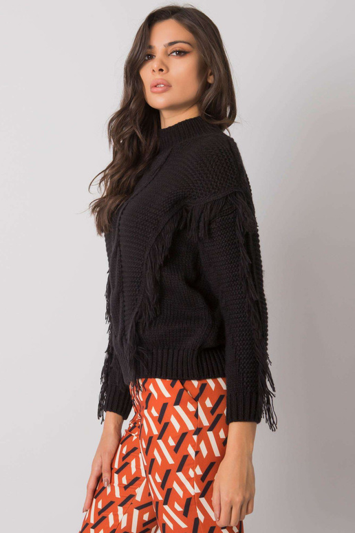 Juodas megztinis su kutais Caitri RUE...