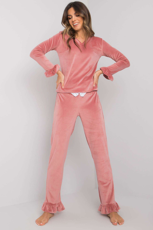 Purvinas rožinis veliūrinis pižama su...