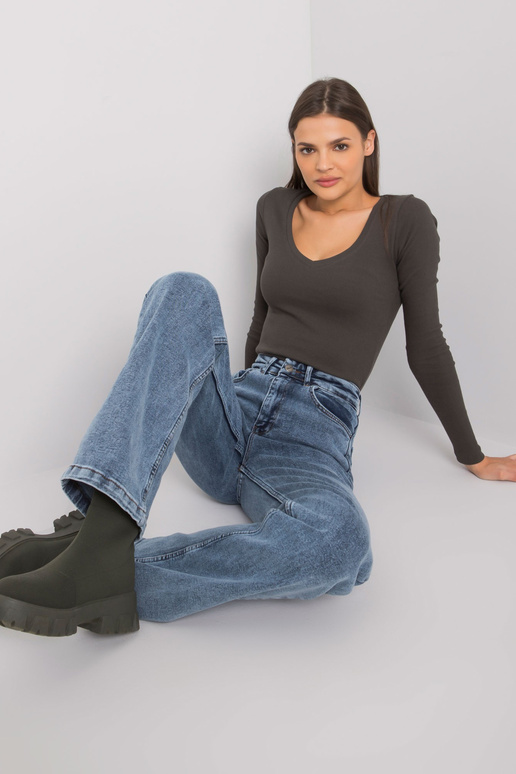 Mėlyni džinsai moterims, įprasti...