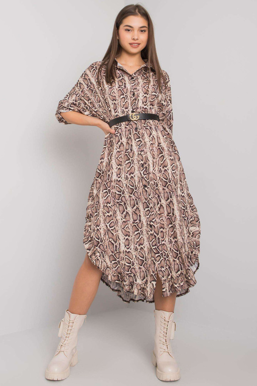 Smėlio spalvos rašto suknelė Valdosta...