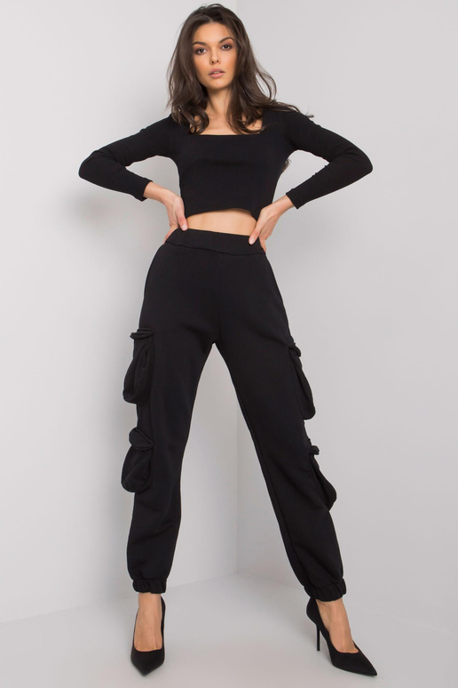 Juodos moteriškos sportinės kelnės su...