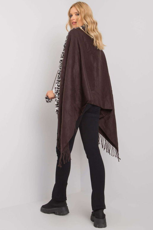 Rudai baltas šalikas su kailiuku