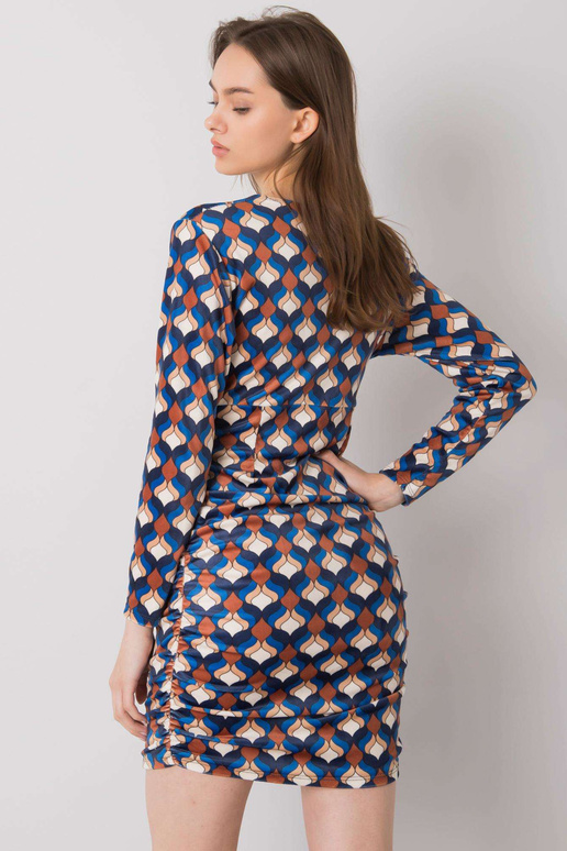 Mėlyna veliūrinė suknelė su Montilla...