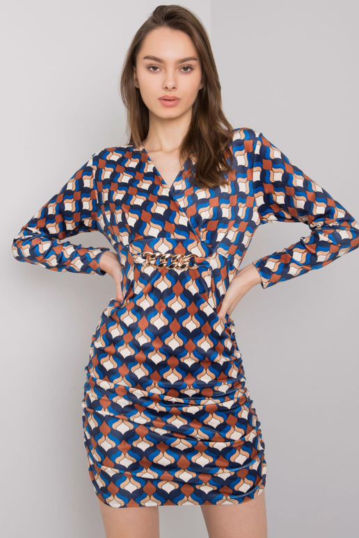 Mėlyna veliūrinė suknelė su Montilla...