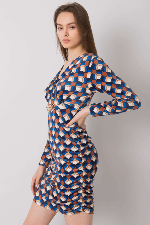 Mėlyna veliūrinė suknelė su Montilla...