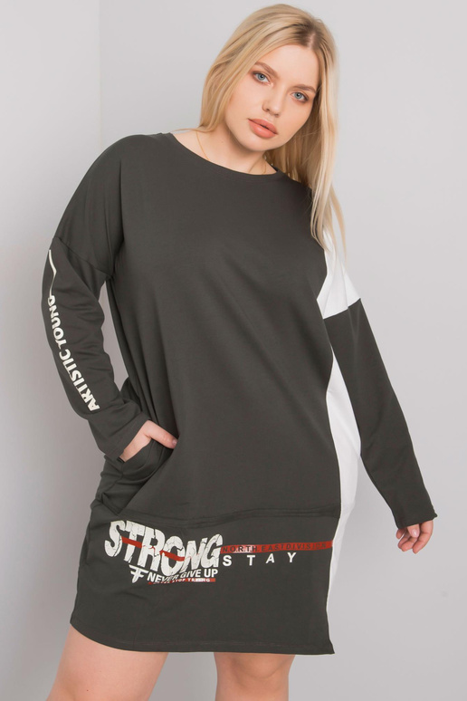 Tamsi chaki spalvos medvilninė tunika...