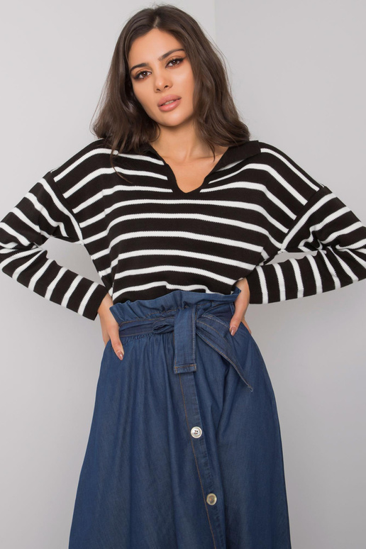 Juodas dryžuotas megztinis Evanston... Juodas dryžuotas megztinis Evanston...