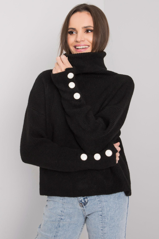 Moteriškas juodas megztinis su vėžiu...