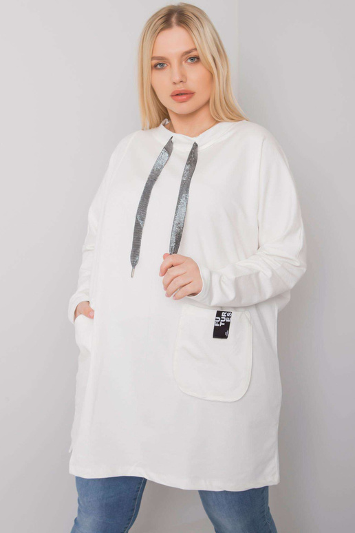 Ecru medvilnės tunika plius dydžio... Ecru medvilnės tunika plius dydžio...