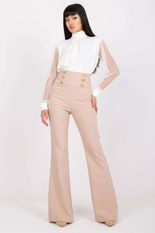 Smėlio spalvos elegantiškos kelnės su...