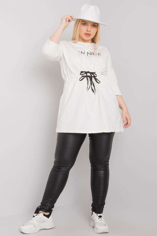 Ecru tunika plius dydis su Tulsa įrišimu