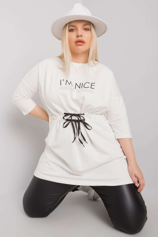 Ecru tunika plius dydis su Tulsa įrišimu