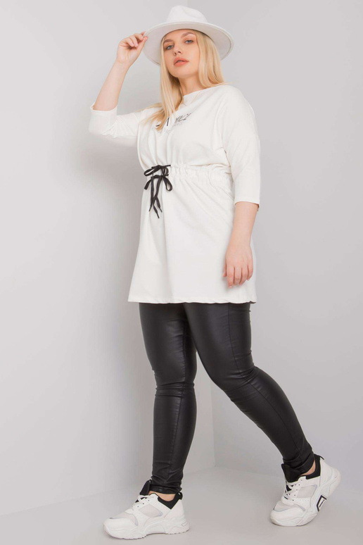 Ecru tunika plius dydis su Tulsa įrišimu