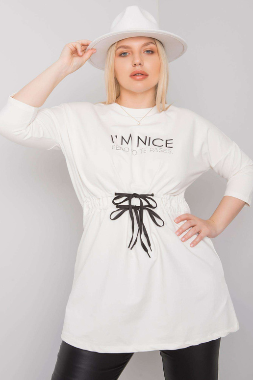 Ecru tunika plius dydis su Tulsa įrišimu