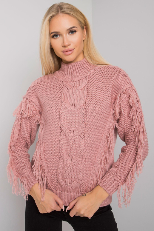 Purvinas rožinis megztinis su kutais...