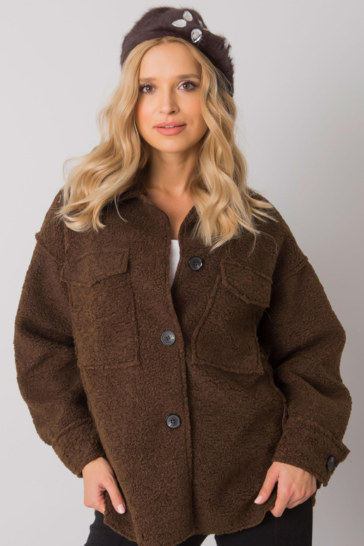 Ruda moteriška beretė su aplikacijomis