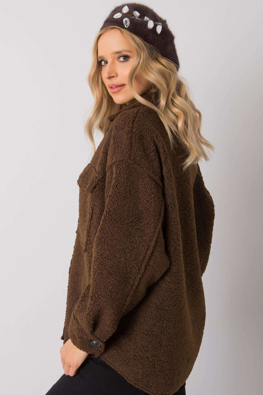 Ruda moteriška beretė su aplikacijomis