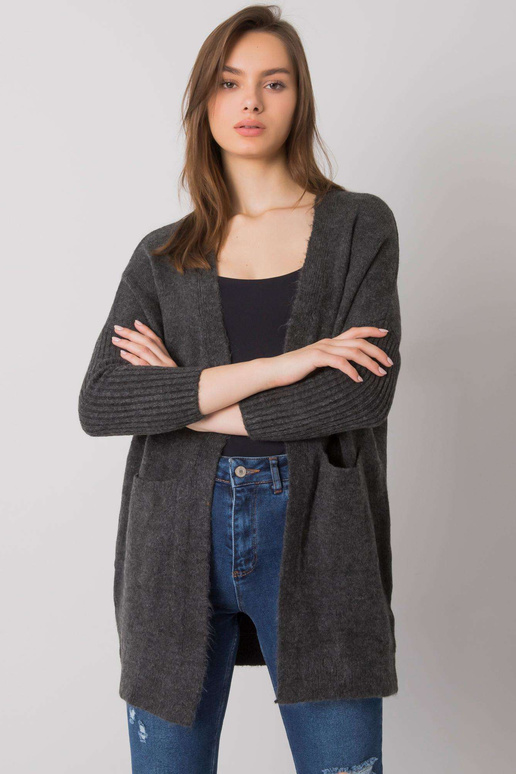 Tamsiai pilkas megztinis su kišenėmis...