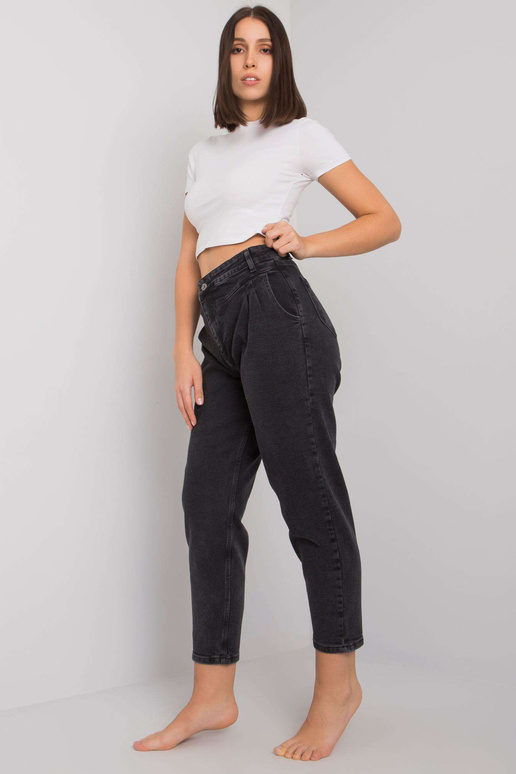 Tamsiai pilki tiesūs džinsai didelio...