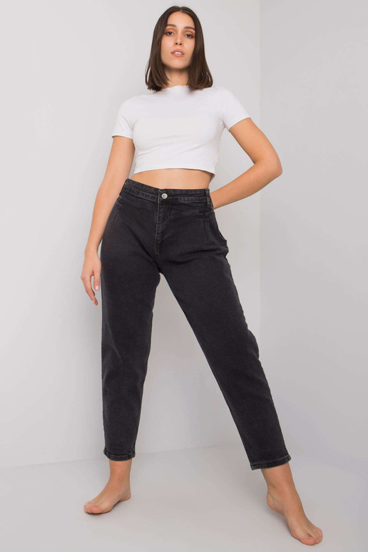 Tamsiai pilki tiesūs džinsai didelio...