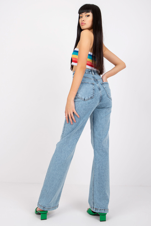 Mėlyni Seville džinsai aukštu juosmeniu