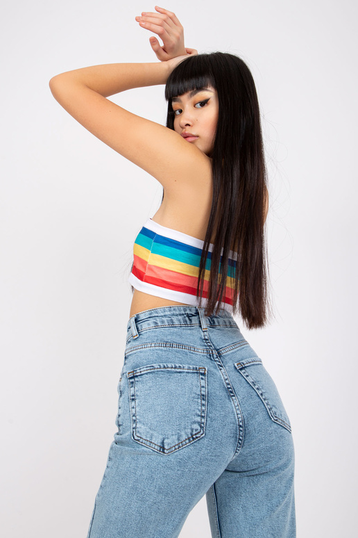 Mėlyni Seville džinsai aukštu juosmeniu