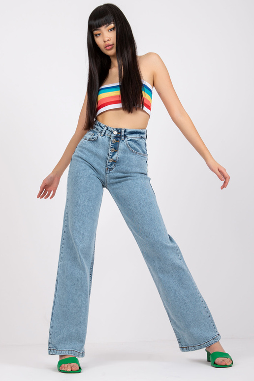 Mėlyni Seville džinsai aukštu juosmeniu