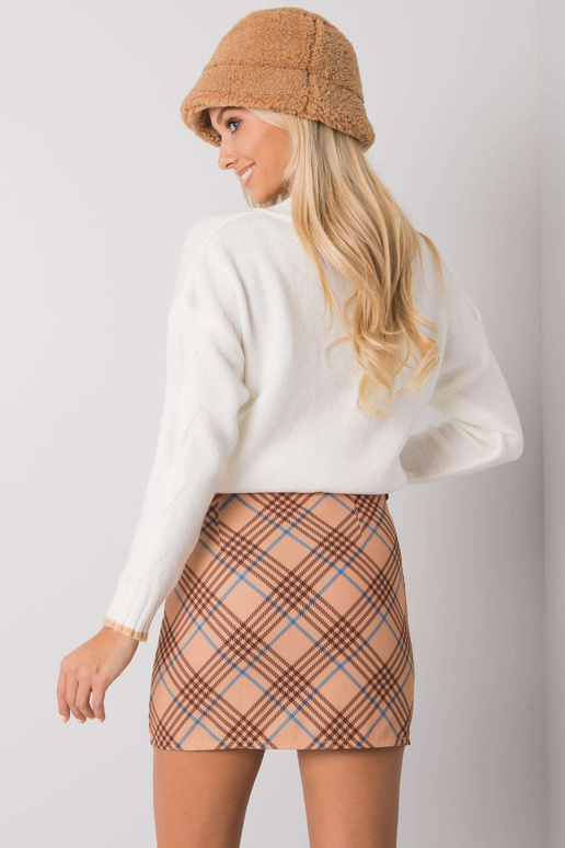 Tamsiai smėlio spalvos languotas mini... Tamsiai smėlio spalvos languotas mini...