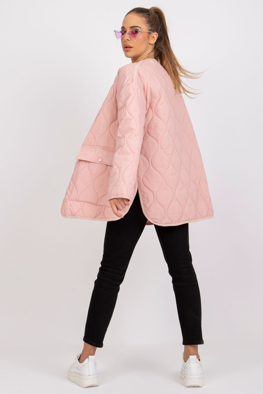 Purvina rožinė dygsniuota striukė be...