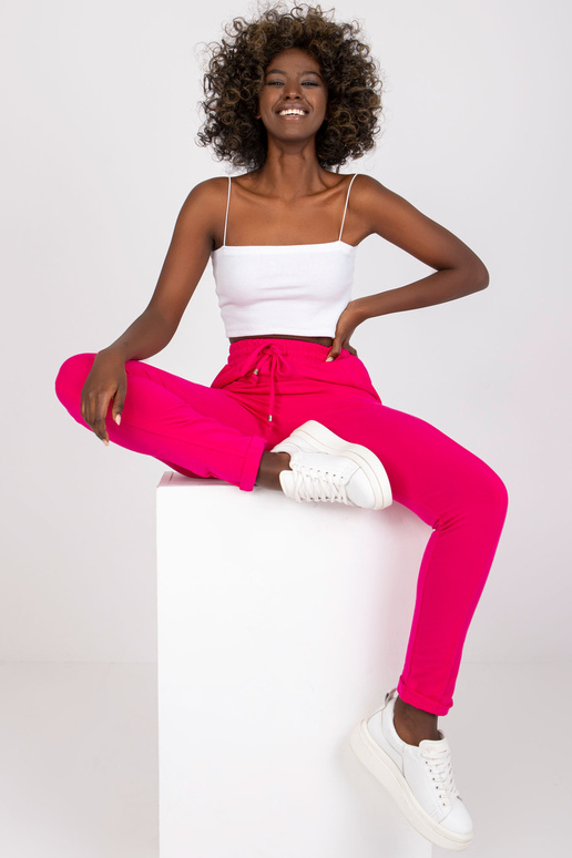 Fuksijos spalvos pagrindinės kelnės