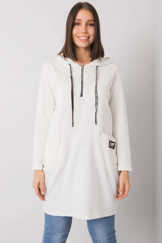 Ecru medvilnės tunika plius dydis su...