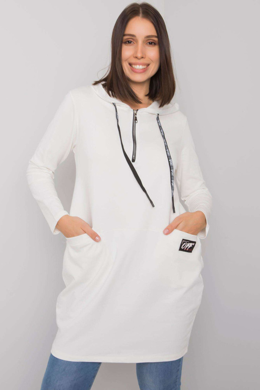 Ecru medvilnės tunika plius dydis su...