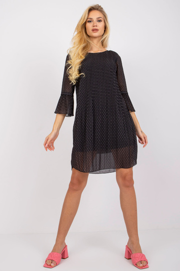 Juoda klostuota suknelė su...