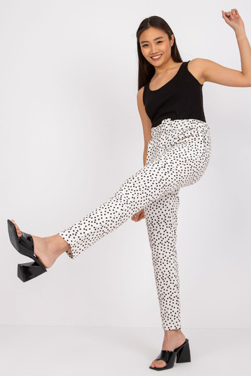 Ecru taškuotos kelnės Kyoto