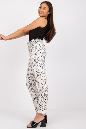 Ecru taškuotos kelnės Kyoto 2
